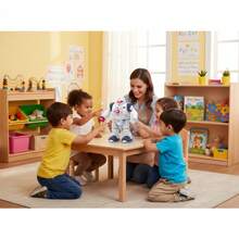 Juguete robótico inteligente interactivo 22cm + luces, sonidos y movimiento + aprendizaje STEM en casa/escuela + diversión educativa para infancias - Blanco - Ver 5