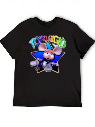 2026 Nueva Camiseta de Hombre de Moda Vintage de los Años 60-70 Ed Sullivan Show Retro - Tallas Grandes y Altas, Cuello Redondo Suave de Manga Corta, Topo Gigio! Gráfico con diseño de Ed Sullivan y marionetas, estilo hippie casual para fiestas temáticas y ropa informal, prenda nostálgica de programa de televisión, patrón geométrico, ajuste regular, comodidad para todas las estaciones, negro con impresión retro colorida, logo icónico del programa de Ed Sullivan, ropa casual para salidas, camiseta vintage tributo para hombres, camiseta gráfica para hombres, camiseta para hombres, ropa de hombre, camisa cómoda y versátil para el día a día