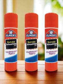 Elmer's Pegamento En Barra Elmers Color Morado, Lápiz Adhesivo escolar en barra de color morado que sirve para ver donde estas pasando la barra facilita el uso,  con secado en color transparente, Lapiz Adhesivo Elmers School Glue De 6 Gr - Morado Violeta - Ver 3