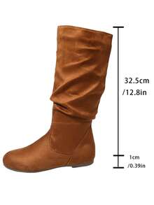 Damskie, proste, jednokolorowe, codzienne buty do połowy łydki na jesień i zimę, odpowiednie na imprezę, na każdą porę roku, na zewnątrz, modne, w stylu retro