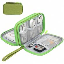 Skycase Zipper Pencil Case - Waterproof Aesthetic Pencil Pouch Case Large Capacity, All-In-One Double Layers Cord Case Organizers Traveling For Accessories,Pen, Pencil, Charger, Cable, Green,Large,Green-1 - 綠1 - 查看 1