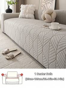 天鹅绒经典沙发套，叶子图案半包式沙发套，宠物友好型沙发垫 - 95% 涤纶 5% 氨纶，透气弹力，适用于 1/2/3/4 座沙发，四季皆宜，舒适简约，提升居家幸福感 - 彩色 - 查看 22
