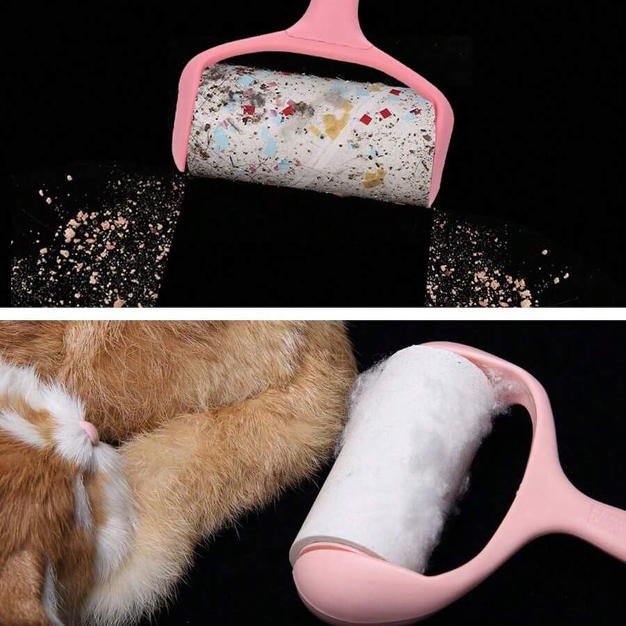 Pink Pet Hair Remover Roller - Super Strong Adhesive Lint Roller For Dogs & Cats, 60 Sheets Disposable Tear-Off Refill, Effective Pet Fur Remover For Clothes, Carpets, Sofas, Furniture & Bedding, Easy-To-Use Lint Cleaner For Pet Owners To Remove Loose Hair & Lint Quickly - Pink - View 1