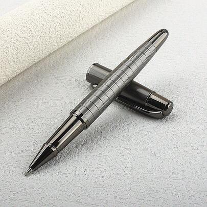 1pc Metal Ball Pen, Professional Roller Ball Pen, Fashionable And Durable, Exceptional, Mechanical Feel, Metal Texture, Luxury Pen