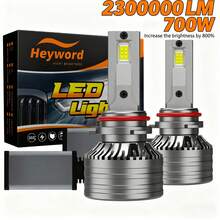 2Pcs H7 H4 Led Car Headlight Bulbs Canbus H1 160W 60000LM H11 H9 Led Lamp HB3 9005 HB4 9006 LED 6000K 12v 24v Fog Lights - DF - 查看 10