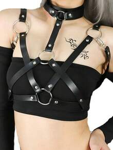 1 pieza Accesorio de arnés para el pecho de estilo gótico y sexy para mujer, adecuado para fiestas, celebraciones o citas diarias en pareja