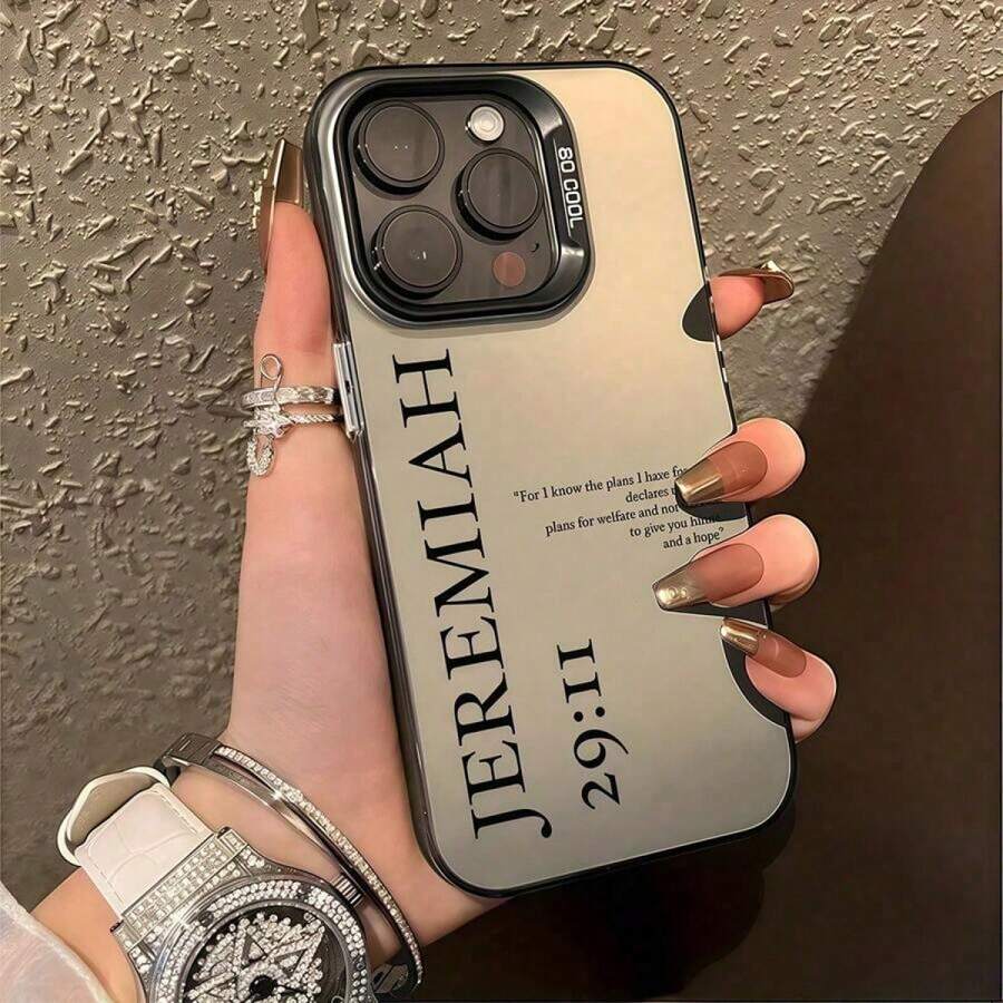 Funda de teléfono a prueba de golpes con texto en inglés de versículo bíblico negro, compatible con iPhone 16 Pro Max, 15, 14 Plus, 13, 12, 11, impermeable, anti-caída y resistente a los arañazos Funda para smartphone con diseños variados - Negro - Ver 1
