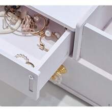Makeup Storage Box With Mirror, All-In-One Vanity Mirror Desk Organizer, Portable Makeup Mirror With Box
