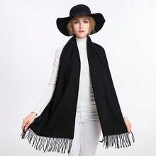 Women's Pashmina Scarf/Shawl/Long Winter Scarf - Hitam - View 3