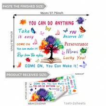 Colorful Inspirational Quote Wall Decals Motivational Phrase Wall Decor Sticker Watercolor Paint Splatter Be Thankful Brave Creative Wall Decals Handprint Positive Saying Wall Stickers For Nursery Room Decor Playroom School ﻿ - Multicolor - View 9