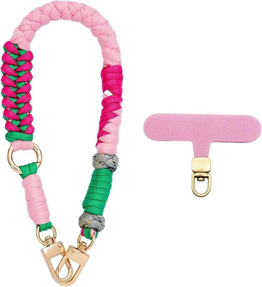 Colourful Keychain Wristlet For Women Cute Woven Wrist Key Lanyard Strap For Car Keys Handbag Denim JeansChristmas - C - View 1