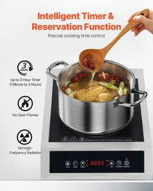 Cocina de inducción comercial portátil de 1800 W con quemador de encimera y 9 niveles de temperatura - induccion comercial portatil - Ver 4
