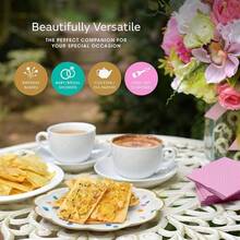 9? Paper Party Plates and Cocktail Napkins Set - Ultra - Thick 400GSM Disposable Plates Won? Become Soggy - Pink and Gold Party Supplies Birthday Shower Dinnerware. 30 Value Pack - dorado, rosa - Ver 6