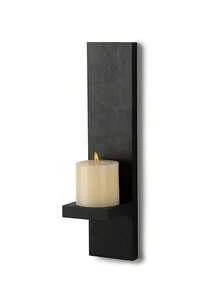 1/2 Stück rustikale Holz Wandkerzenhalter, Landhausstil wandmontierter Kerzenhalter für Kerzen, schwarzer Landhausstil Wandkerzenhalter, Vintage Wandkerzenhalter für Wohnzimmer Dekoration, Hochzeitswandregal, Kristallausstellungsregal, Herbstdekoration Regal für Zuhause, Schlafzimmer, Wohnzimmer, Küche, Badezimmer, geeignet für Weihnachten, Halloween Wanddekoration