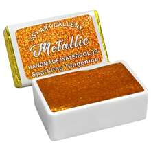 Full Pan Handmade Color Flake Shimmer Metallic Watercolor Paints Chose Your Color (Sparkling Tangenine),SparklingTangenine(FullPan) - Sparkling Tangerine (FullPan) - View 1
