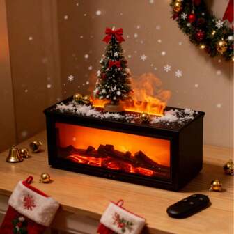 Fireplace Air Humidifier & Aroma Diffuser,7 Colors Flame Diffuser With Remote,280ml Bonfire Diffuser Cool Mist Humidifiers Aromatherapy Diffuser, Timer, Auto-Off 6/8/10 Hours(Without Essential Oil)