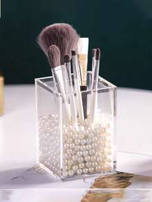Rotating Multi-Layer Cosmetic Storage Box, Transparent Dust-Proof Makeup Tool Storage Box, Exquisite Makeup Sponge Storage Box, Desktop Makeup Organizer, Cosmetic Box, Powder Puff Storage Box, Jewelry Storage Box, Hair Accessory Storage Box, Makeup Brush Storage Box,Room Decor - Multicolor - View 8