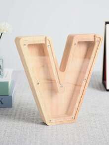 大号26字母木质存钱罐 - 耐用硬币储蓄盒，可个性化定制A-Z字母，透明硬币收纳盒，装饰品，生日礼物，儿童储蓄礼物，字母储蓄礼物，男孩女孩名字硬币盒，圣诞节礼物，感恩节礼物，新年礼物，儿童生日礼物，独特礼物/男孩女孩生日礼物/毕业礼物/返校礼物