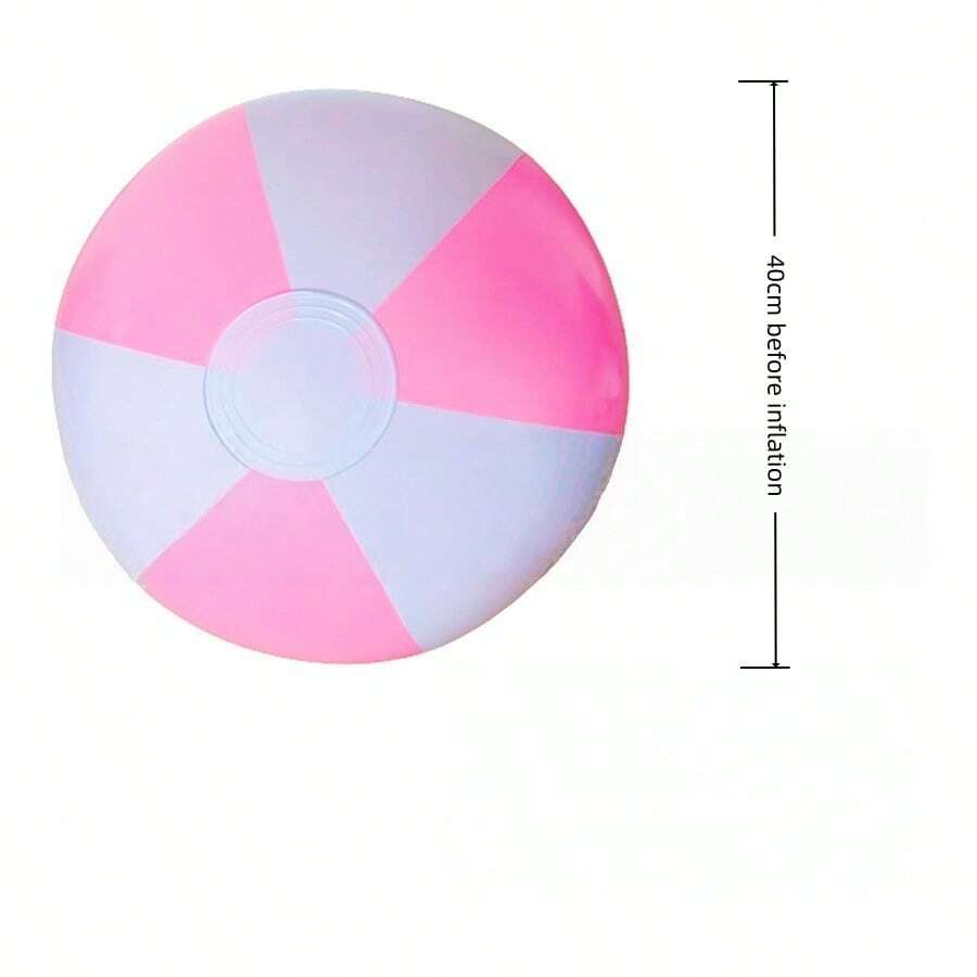 Inflatable Bicolor Patchwork Beach Ball, PVC Inflatable Decoration Ball, Random Color - Random Color (4pcs) - View 1