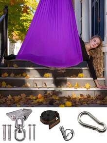 155*400cm XL Yoga Hammock Set (Includes All Accessories), Aerial Silk Hammock, Elastic Fabric Hammock. Suitable For Indoor And Outdoor Hanging Hammock, Ideal For Yoga, Camping, Picnics And More.