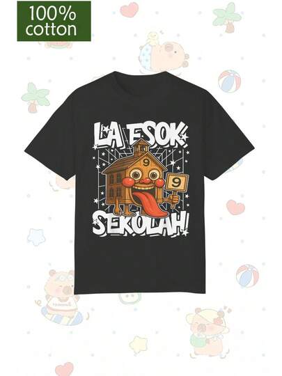 Camiseta de Meme Italiano Brainrot para Niños - Divertida Inspirada en Videojuegos y Viral Gen Z, Idea Perfecta & La Esok Sekolah - Con Texto e Ilustraciones Italianas Grises - Ropa Casual Primavera, Verano o Otoño