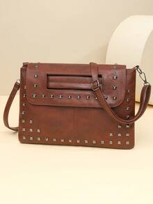 Fashion Chain Wallet Handbag Summer Trifold Card Holder Crocodile Embossed Crossbody Mini Purse, Gold Vintage Versatile Women's Bag, Valentine's Day Gift Chain Flap Envelope Crossbody Bag, PU Leather Shoulder Handbag, Vintage Style, Lightweight Portable Vintage Women's Small Square Bag - Coffee Brown - View 4