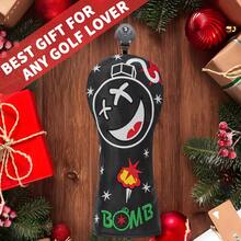 1 buah Sarung Pelindung Stik Golf Flame Bomb, Aksesori Golf, dan Sarung Pelindung yang Terbuat dari Bahan Tahan Air dan Tahan Lama Memberikan Perlindungan Terbaik untuk Stik Golf Anda. - Hitam - View 7