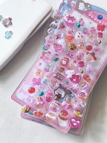 3D立体浮雕箔贴纸，厚实卡通动物水晶手机壳装饰贴纸 - 彩色 - 查看 5