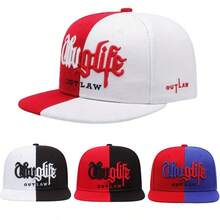 1 Pcs Fashion Fastball CAP Thuglife Embroidery Hiphop Baseball Cap Snapback Hat Adult Outdoor Casual Sun Casual Bone Adjustable - 紅白色 - 查看 2