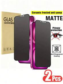 2片装全覆盖磨砂防窥屏保护膜，磨砂质感，9H硬度升级边缘保护，防脱落，防刮花，易于安装，无气泡，兼容 17/17 Pro/17 Pro Max/17 Air/16 Pro Max/16 Plus/15 Pro Max/14/13/12/11系列 - 黑色 - 查看 28