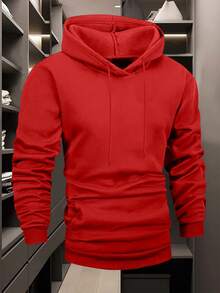 Sudadera con Capucha de Impresión de Santa Musculoso para Hombre - Suéter Grueso de Invierno Cálido con Bolsillo, Ropa de Gimnasio y Casual de Navidad, Sudadera Lavable a Máquina para Entusiastas del Culturismo (Ajuste Regular) - Rojo - Ver 2