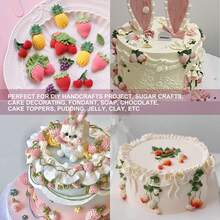 Strawberry Fondant Mold, Silicone Handmade Candy Mold, Mini Strawberry Chocolate Mold, Fruit Shaped Fondant Mold, Suitable For Soap, Wax, Clay, Resin, Cupcake, Ice Cream Decoration