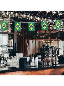 Brazilian Flag, Hand-Waved Flag, Brazilian Rope Flag Banner Mini National Flag World Flag, Event Banner Classroom Garden Festival Grand Opening Bar Sports Celebration Decoration - Multicolor - View 7