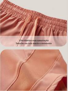 SET OF 2 WOMEN'S SHORTS – TULLE DETAIL + LINING WITH INNER POCKET - Đen/Khỏa thân - Xem 6