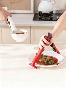 1个三合一耐热夹钳 - 多角度碗锅支架带锁，厨房必备工具 - 彩色 - 查看 4