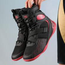 男士摔跤鞋、高帮搏击拳击鞋、训练鞋、跆拳道靴、健身武术鞋、高品质男士专业运动鞋、舒适防滑耐用透气踝部支撑纹理鞋底
