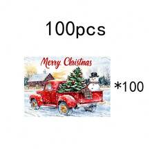 1 pieza/4 piezas/6 piezas/100 piezas Mantel individual con patrón de camión rojo y muñeco de nieve de Navidad, lavable a máquina, rectangular de poliéster, protector de mesa, manteles individuales aislantes del calor, decoraciones de mesa de restaurante, suministros para fiestas, decoraciones navideñas, se pueden regalar - Multicolor - Ver 14