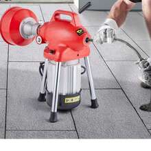 Máquina limpiadora de desagües  de 66 pies x 5/8 pulgadas, 250 W, con barrena seccional y alimentación manual - Rojo - Ver 9