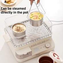 304 不锈钢保温午餐盒 可微波炉加热 带碗 带分隔板的保温午餐盒 食品容器 适用于户外、工作、学校 学习用品、圣诞礼物