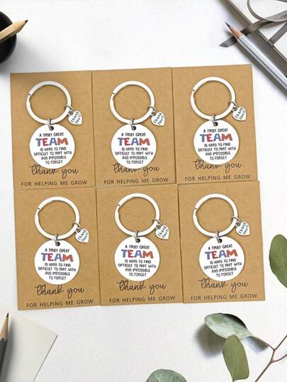 1Pc Stainless Steel Keychain With Inspiring Team Collaboration Quotes - Colorful Motivational Keychain, "Thank You For Coming All The Way", "We Are A Great Team" - Perfect For Team Building, Employee Thank-You Gifts, And Welcome Gifts For New Members. Keychain, Company Gift, Shishang Keychain, Durable Keychain, High-Quality Metal, Quote Keychain, Company Employees, Office Team, Bag Accessories, Car Keychain Accessories, Car Keychain Accessories