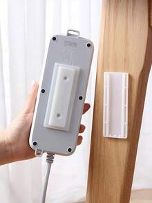 壁挂式电源插座支架，无需钻孔，粘性塑料，电缆管理，家用电器整理器，节省空间的壁挂式插座挂钩 - 彩色 - 查看 7