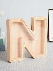 大号26字母木质存钱罐 - 耐用硬币储蓄盒，可个性化定制A-Z字母，透明硬币收纳盒，装饰品，生日礼物，儿童储蓄礼物，字母储蓄礼物，男孩女孩名字硬币盒，圣诞节礼物，感恩节礼物，新年礼物，儿童生日礼物，独特礼物/男孩女孩生日礼物/毕业礼物/返校礼物