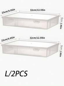1pc Clear Stationery Storage Box Back To School - Clear - View 14