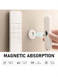 1pc Super Strong Magnetic Remote Control Holder - Multifunctional Heavy-Duty Magnetic Storage Rack, Floating Wall Mount With Silicone Hook, Minimalist Design, Suitable For TV Remote, Game Controller, Small Tools, Office Supplies, Key Chains And Mini Accessories, Super Strong Neodymium Magnets Ensure Non-Slip Sturdy Attachment (Max Load 8lbs) - Multicolor - View 7