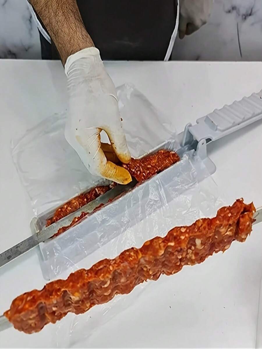单排烤肉串模具,户外露营野餐塑料烤肉串模具,烧烤工具,烧烤配件 - 彩色 - 查看 1