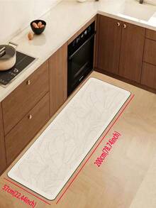 1pc Soft Rubber Kitchen Mat, 3.5mm Thick Kitchen Rug, Nordic Minimalist Style Water-Absorbing Kitchen Mat Large Carpet, Can Be Self-Cut To Fit Kitchen Size, Surface Fabric Material, Middle Sponge Layer, Bottom Rubber Layer, Suitable For Kitchen Rugs, Kitchen Decor, Wedding Decor, Home Decor, Bathroom Mat, Doormat, Laundry Room Mat, Hallway Carpet, Living Room Mat, Etc.