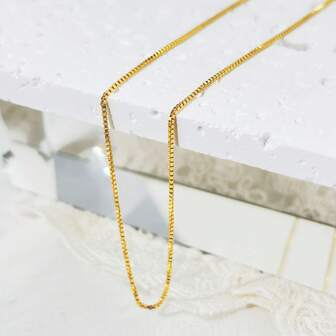 925纯银项链，男女皆宜的金色盒链，精致超细颈链，奢华锁骨链，圣诞节、感恩节、情人节礼物，防氧化收纳礼盒