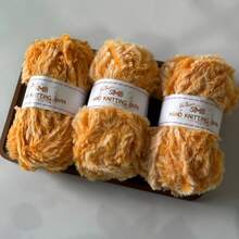 3 Groups Of 50g, Total 150G Faux Fur Yarn [1387] Feather Yarn Thread Skeins, Suitable For Weaving Hats, Scarves, Home Products, 100% Polyester, Approx. 32m/34 Yards Per Skein