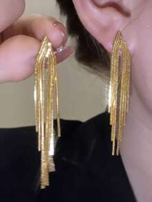 2件套简约时尚水晶心形蝴蝶结流苏耳环套装，适合女性、情侣、姐妹、度假、约会、日常、派对、婚礼、圣诞礼物 - 彩色 - 查看 3