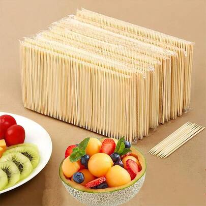 2000/3000 piezas de palillos de dientes de bambú natural, palillos de madera duraderos para el hogar, restaurante, hotel, limpieza dental, cocina, fiesta, bufé, manualidades